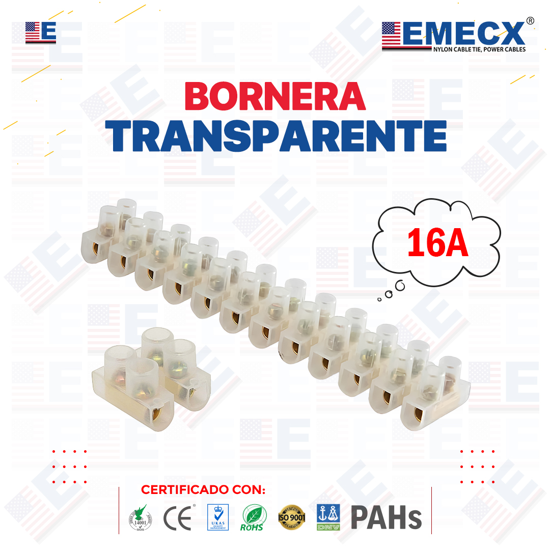 BORNERA 16A BORNERA TRANSPARENTE 16A 12MM