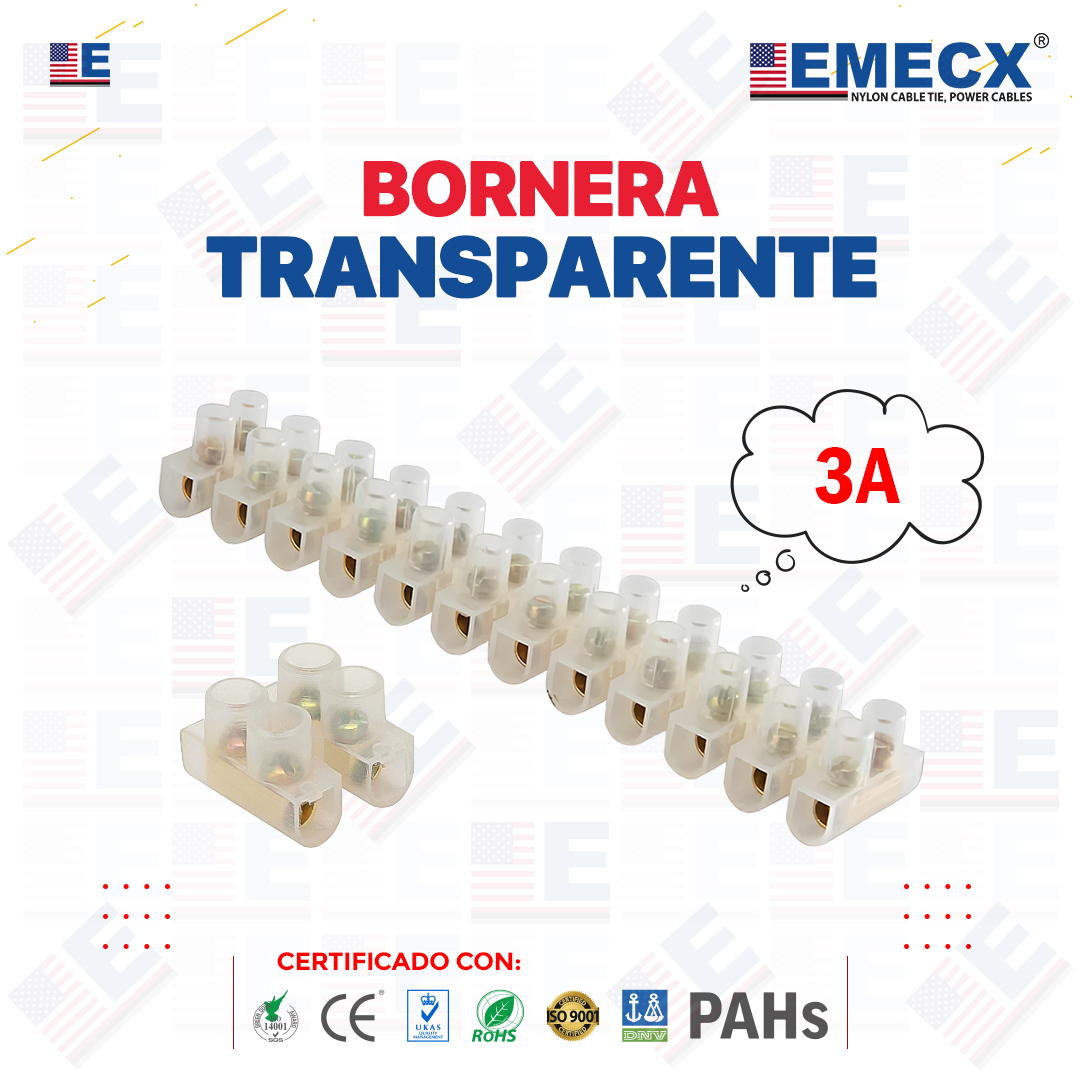 BORNERA 3A BORNERA TRANSPARENTE 3A 4MM