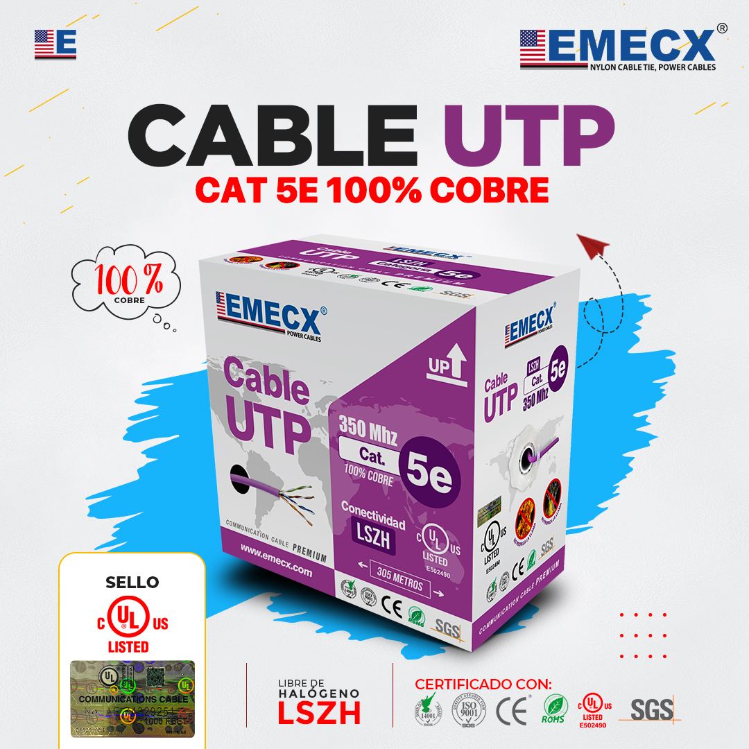 CABLE-UTP-CAT.5E-MORADO-EMECX CABLE UTP CAT5E MORADO 100% COBRE