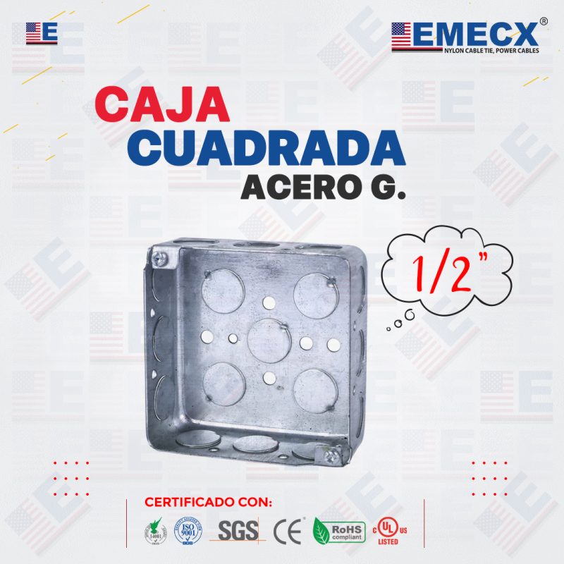 CAJA CUADRADA 1/2" ACERO G.