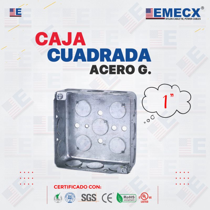 CAJA CUADRADA 1" ACERO G.