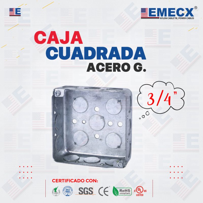 CAJA CUADRADA 3/4" ACERO G.
