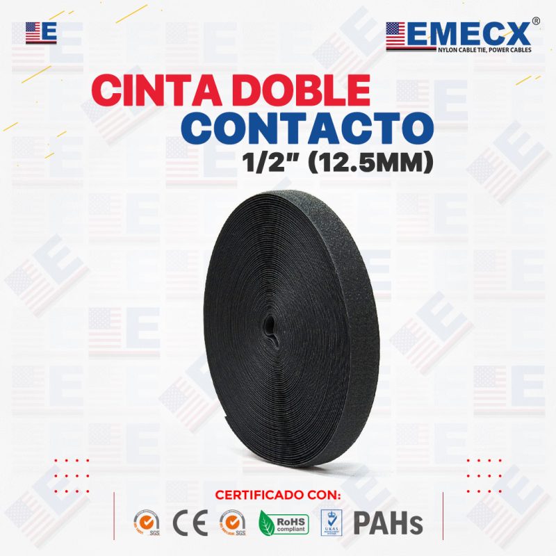 CINTA DOBLE CONTACTO NEGRO 1/2"