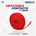 CINTA DOBLE CONTACTO ROJO 1"