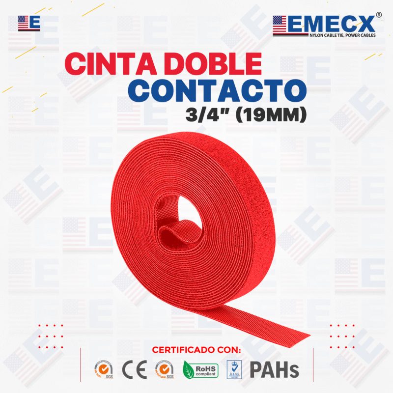 CINTA DOBLE CONTACTO ROJO 3/4"