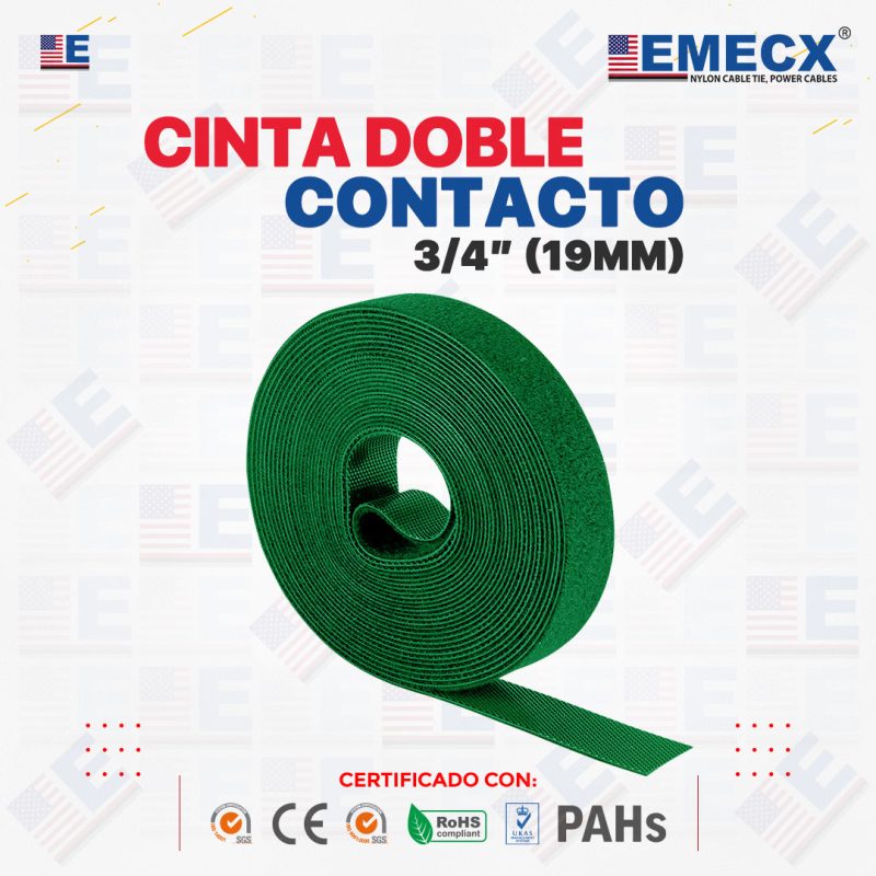 CINTA DOBLE CONTACTO VERDE 3/4"
