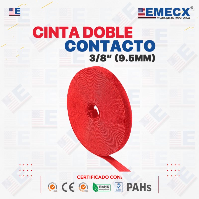 CINTA DOBLE CONTACTO ROJO 3/8"
