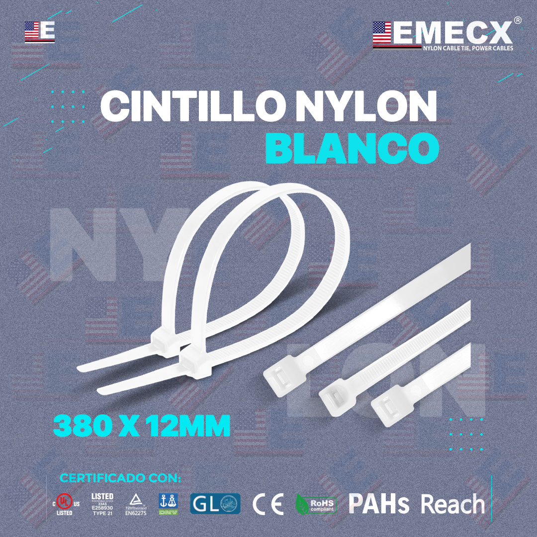 CINTILLO BLANCO 380 X 12MM - NYLON CINTILLO 380X12mm BLANCO