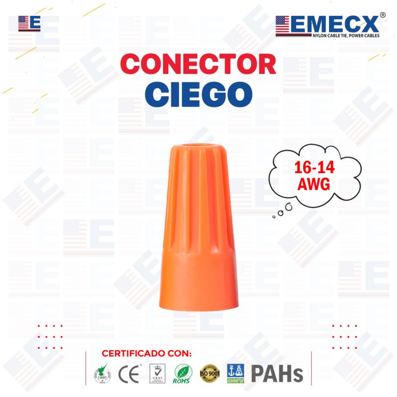 CONECTOR CIEGO NARANJA