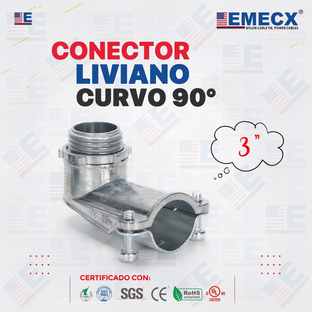 CONECTOR LIVIANO CURVO 90° 3 CONECTOR CURVO SIMPLE 3" - CONDUIT