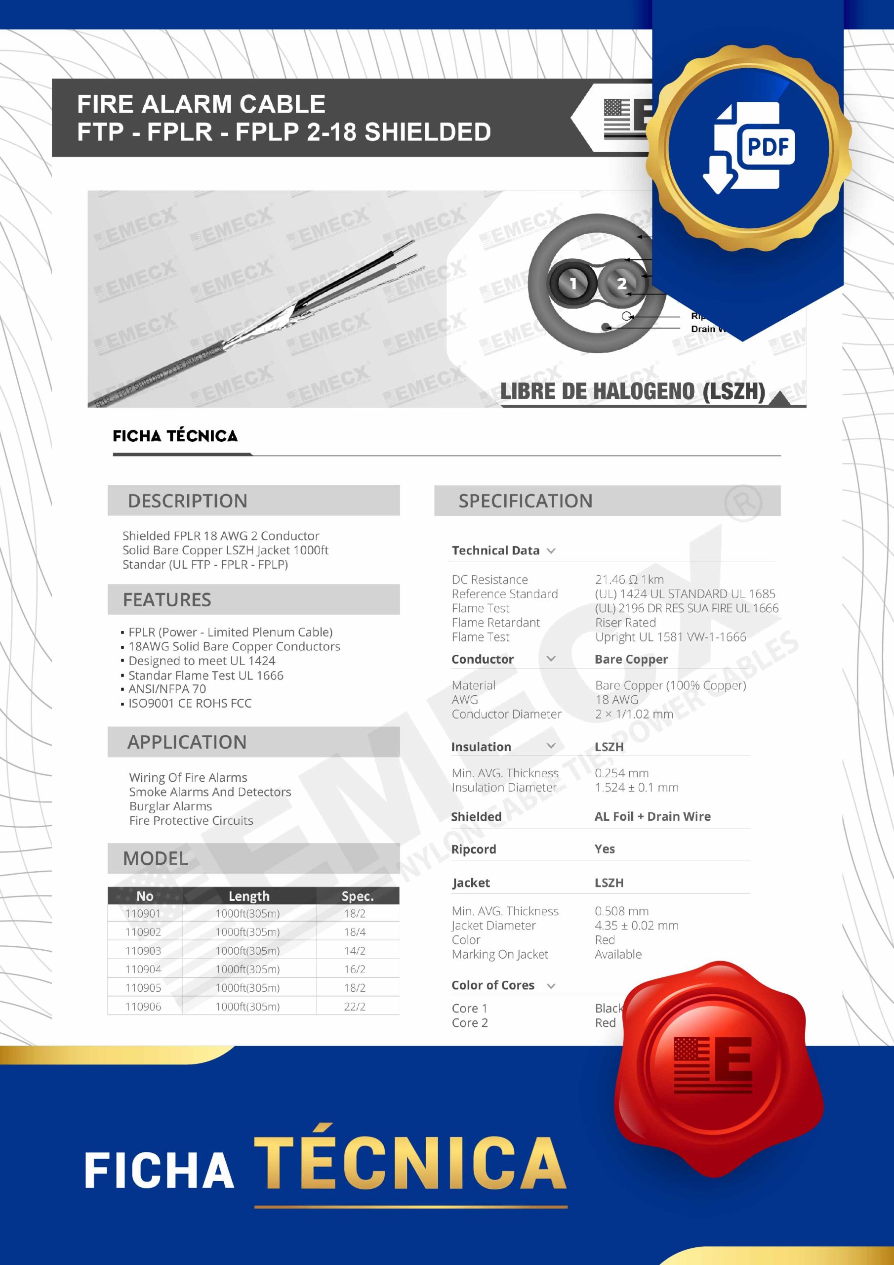 Ficha Técnica Cable FTP - EMECX