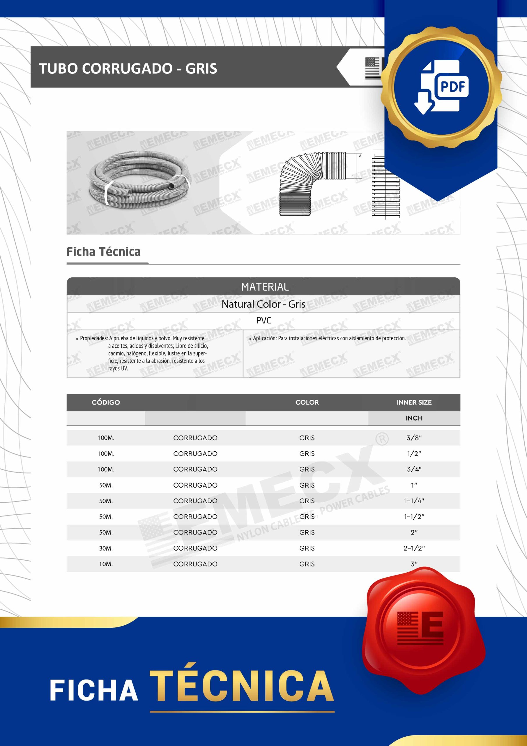 Ficha Técnica Tubo Corrugado - EMECX