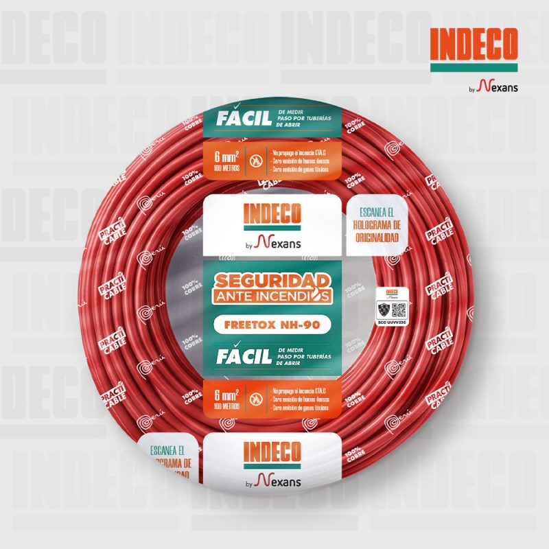Rollo de cable NH-90 rojo LSZH - INDECO