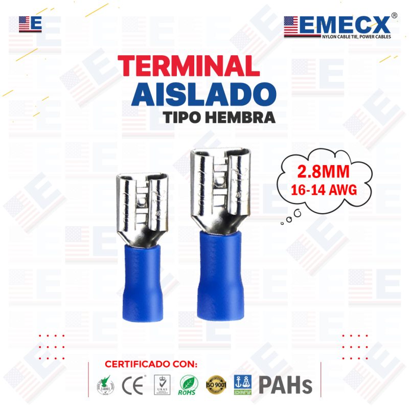 TERMINAL AISLADO HEMBRA 2.8MM AZUL