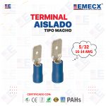 TERMINAL TIPO MACHO 5/32" AZUL