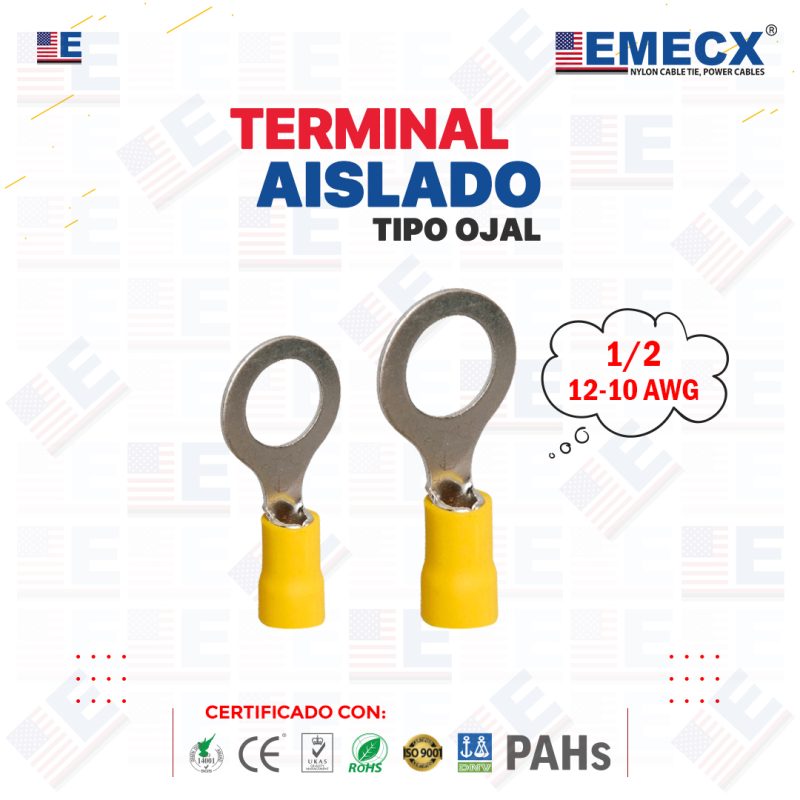 TERMINAL OJAL 1/2" AMARILLO