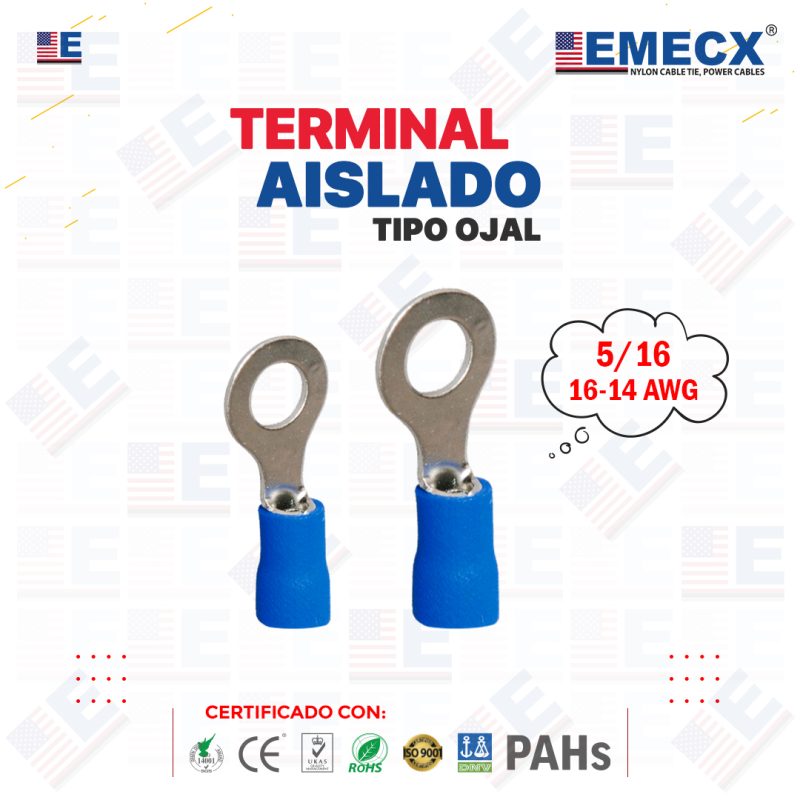 TERMINAL TIPO OJAL AZUL 5/16"