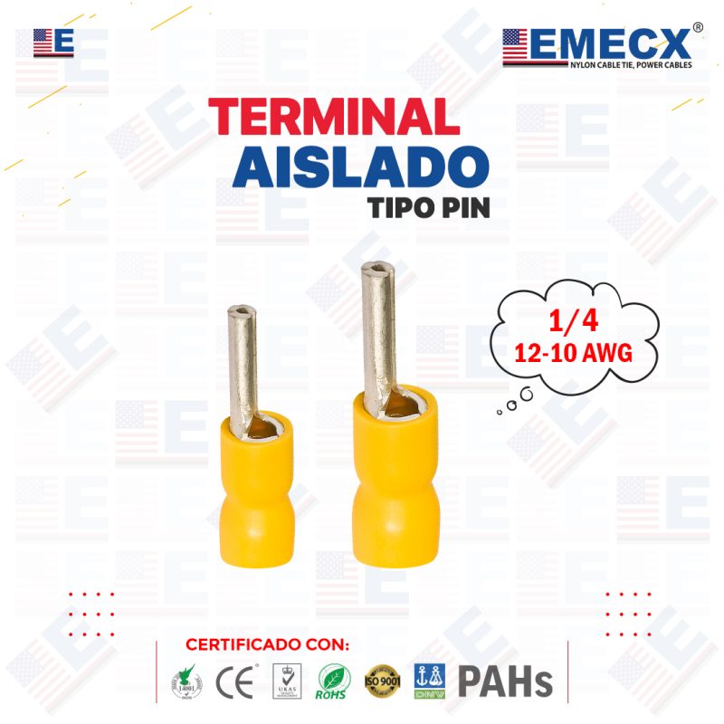 TERMINAL PIN AMARILLO 1/4"