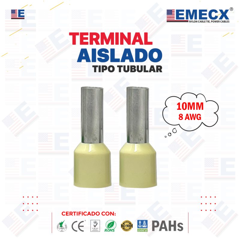 TERMINAL TUBULAR SOBREMOLDEADO CREMA