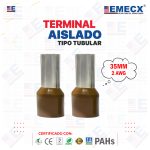 TERMINAL TUBULAR SOBREMOLDEADO MARRON (2 AWG)