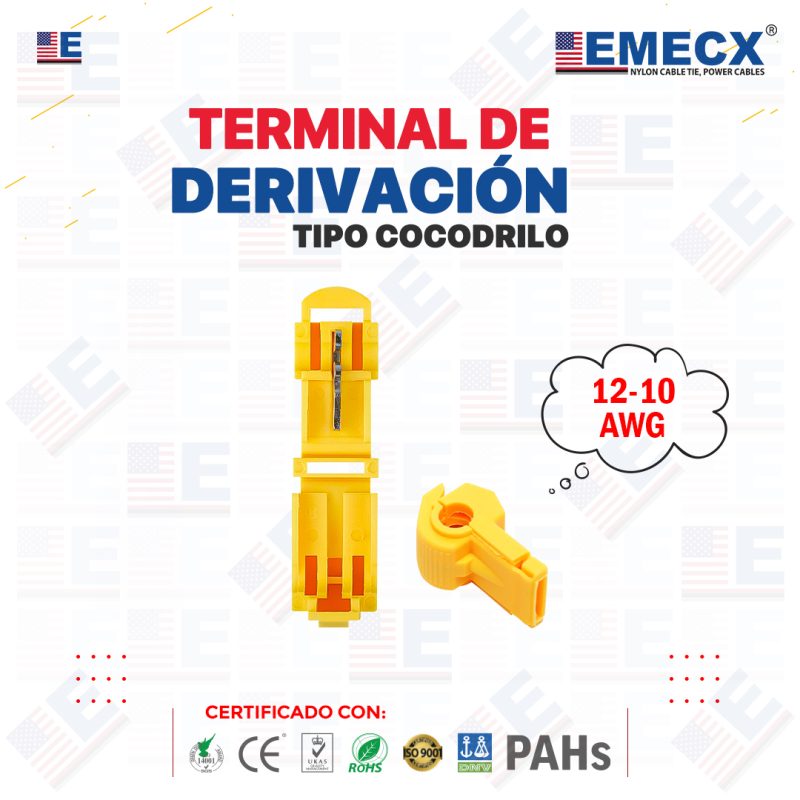 TERMINAL DE DERIVACIÓN TIPO COCODRILO AMARILLO