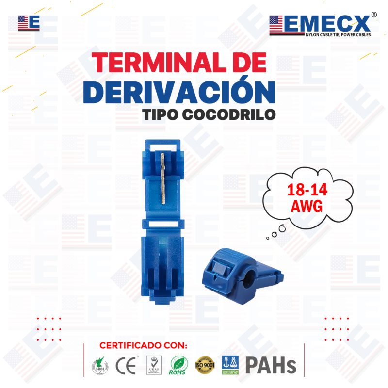 TERMINAL DE DERIVACIÓN TIPO COCODRILO AZUL