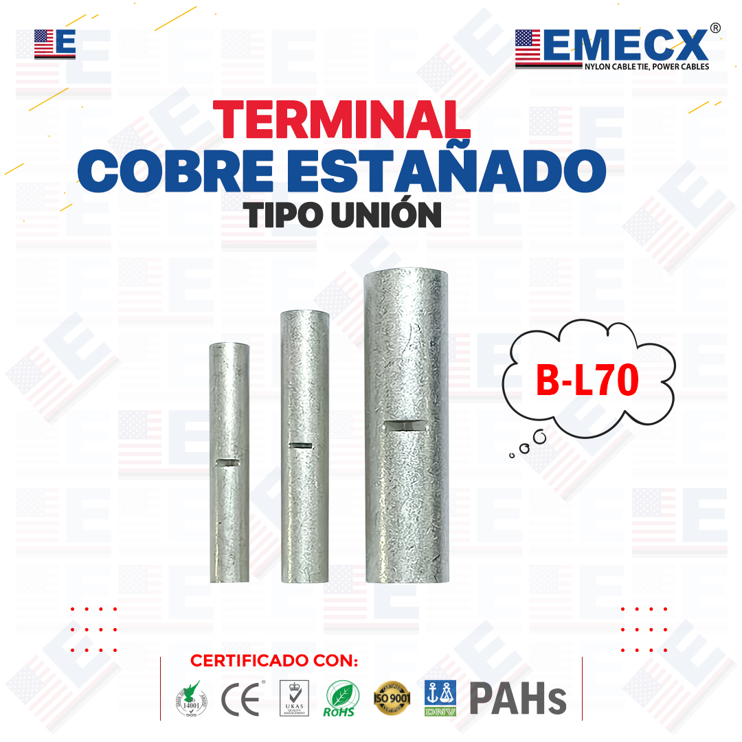 TERMINALCOBRE ESTAÑADO TIPO UNIÓN B-L70 TERMINAL UNIÓN COBRE ESTAÑADO B-L70